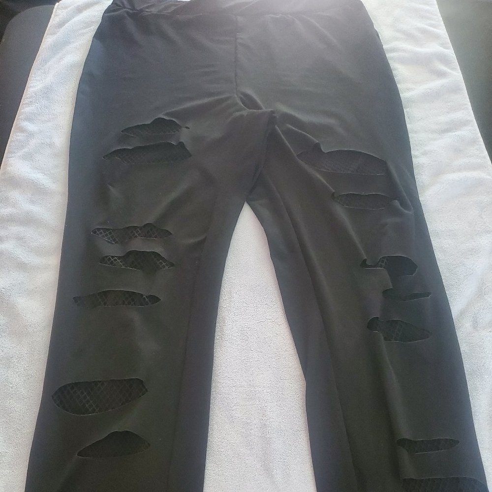 Shein Fishnet Ripped Leggings